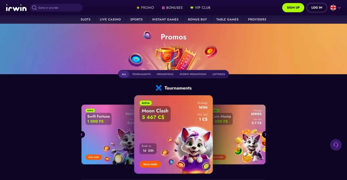 Exklusive Irwin Casino Angebote